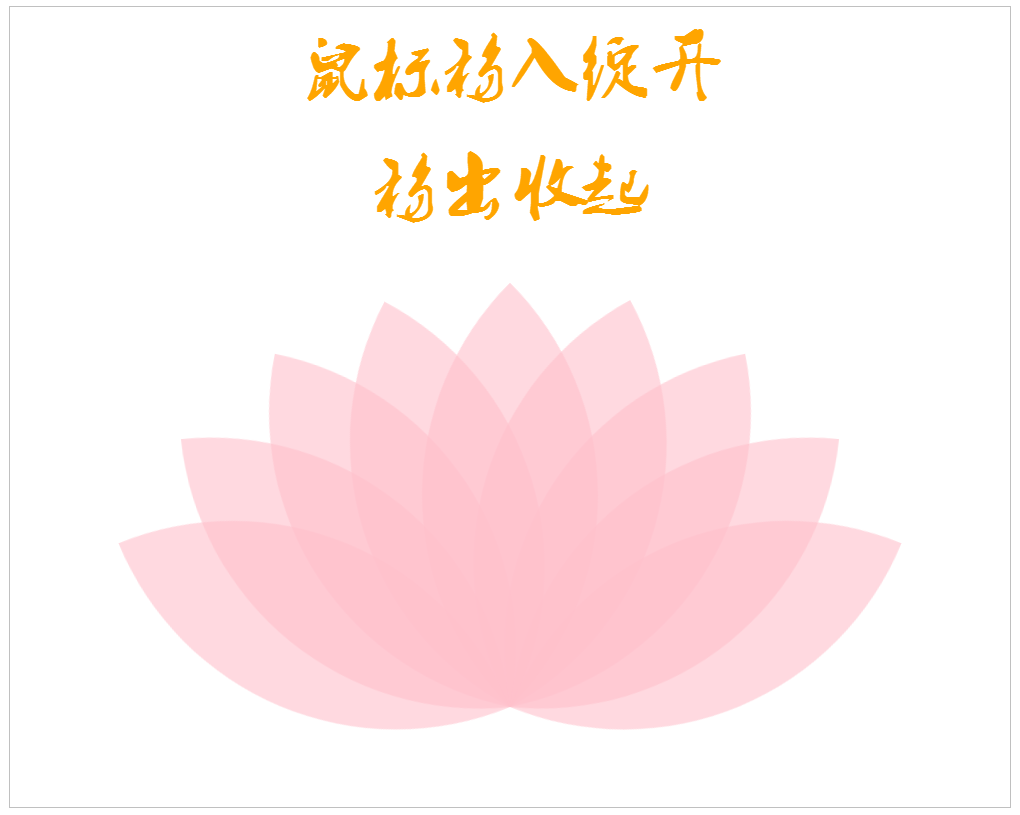 纯css3鼠标经过花朵绽放动画特效
