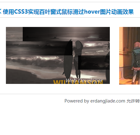 简答实用的CSS3实现百叶窗式鼠标滑过hover图片动画代码