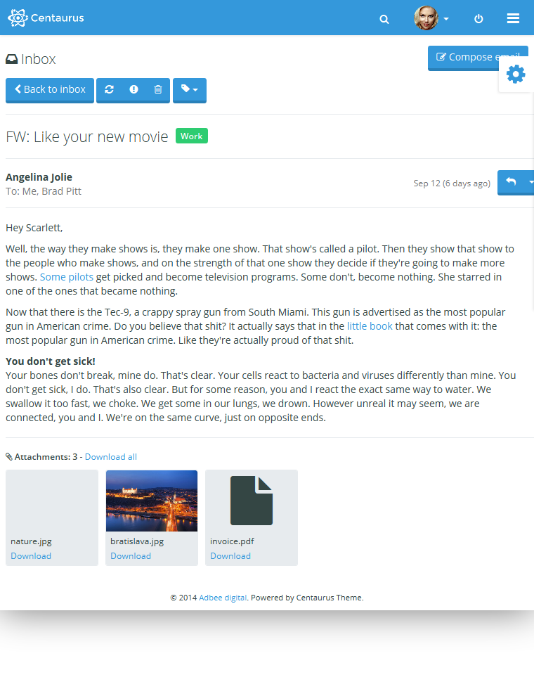 湖蓝色的bootstrap后台系统模板下载