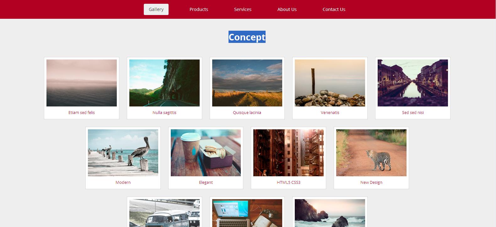 红色瀑布流图片站bootstrap网站模板