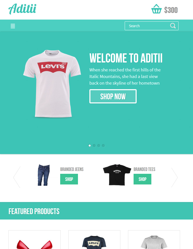Aditii绿色响应式服装商城模版
