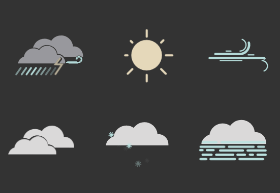 纯css3和svg实现天气预报图标动画特效