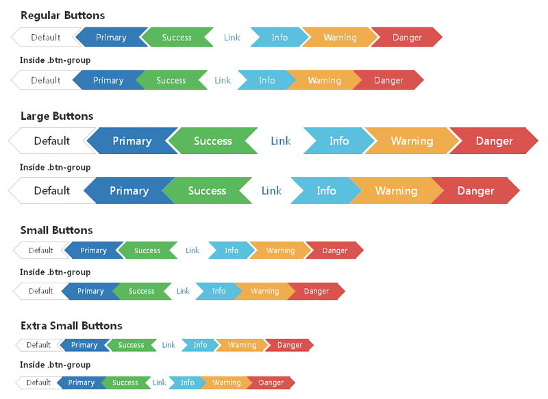 纯CSS3 Bootstrap步骤箭头按钮样式