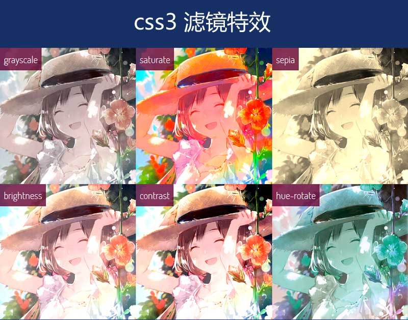 css3 filter滤镜属性制作图片滤镜特效