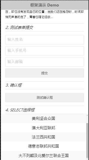 手机端表单页面模拟下拉菜单特效