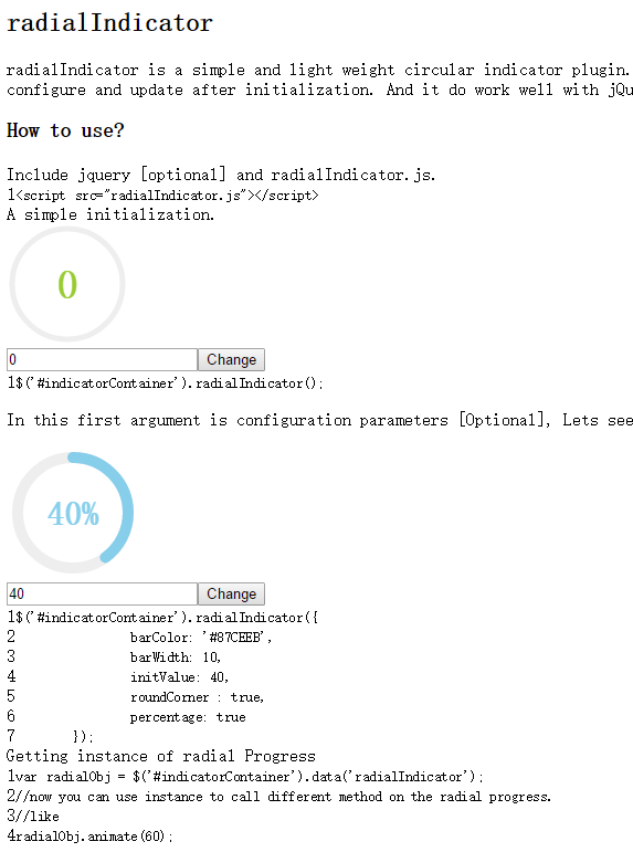 jQuery轻量级圆形进度指示器插件