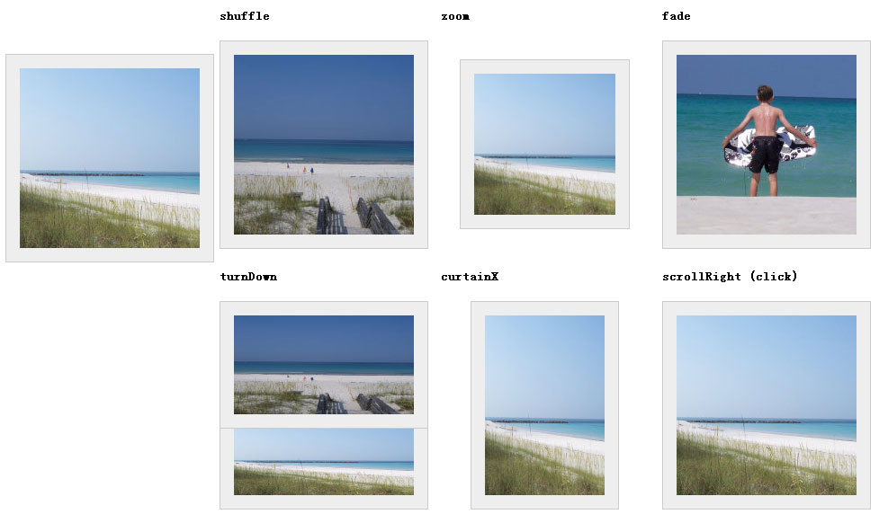 jquery cycle 幻灯片插件支持多种图片切换效果