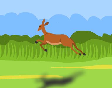 草原上奔跑的卡通鹿flash动画素材
