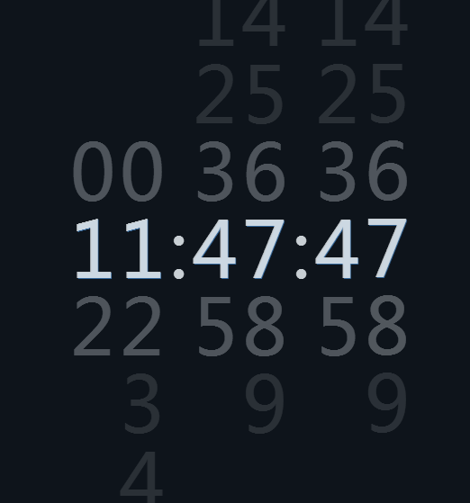 高端视觉简洁黑色html5数字滑动时钟代码