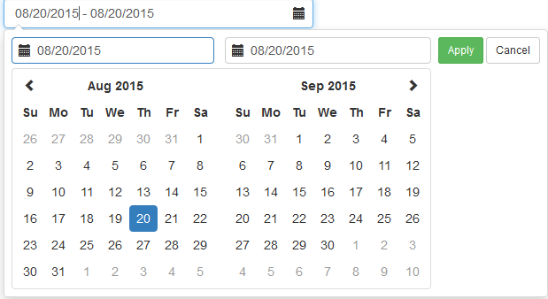 Bootstrap+daterangepicker日期范围选择器