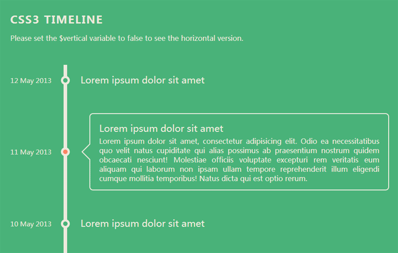 纯css3带日期的竖直时间轴样式代码