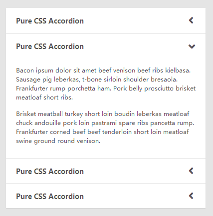 纯css3简洁的滑动手风琴菜单代码