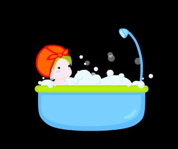 卡通宝宝浴缸洗澡flash素材