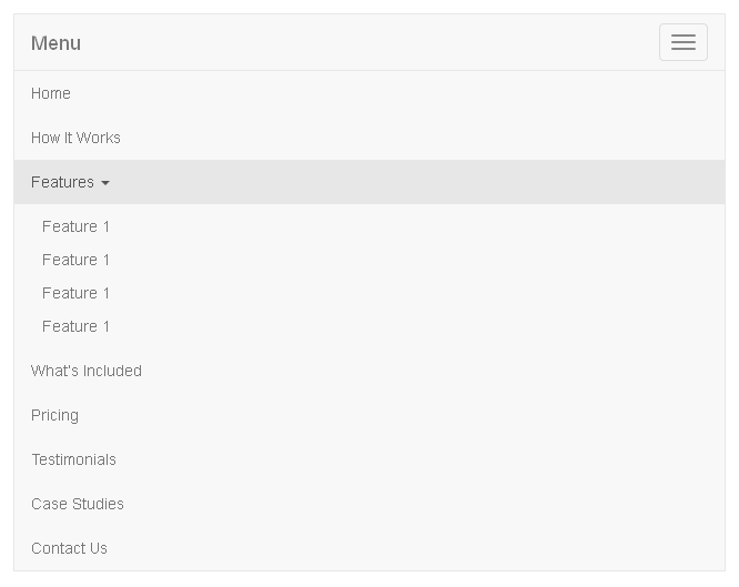 html5 Bootstrap手机响应式导航下拉菜单代码