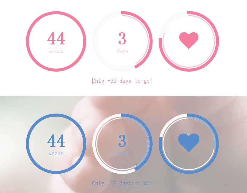 html5圆形倒计时器设置怀孕周期倒计时器代码