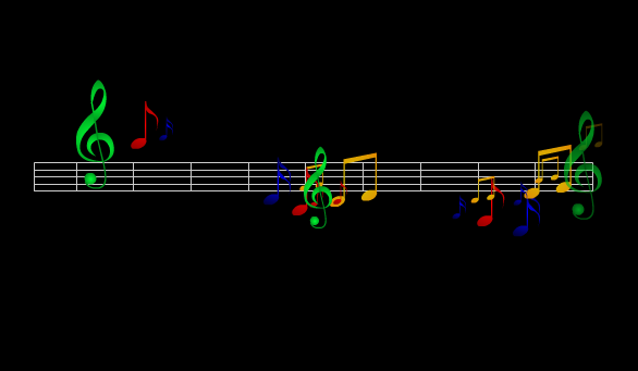 透明的音乐音符flash动画素材