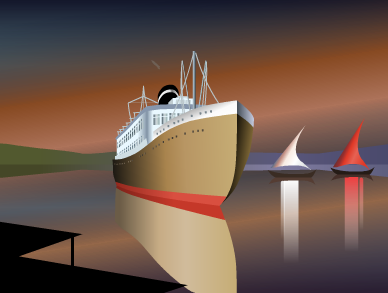 海上行驶的轮船flash动画素材