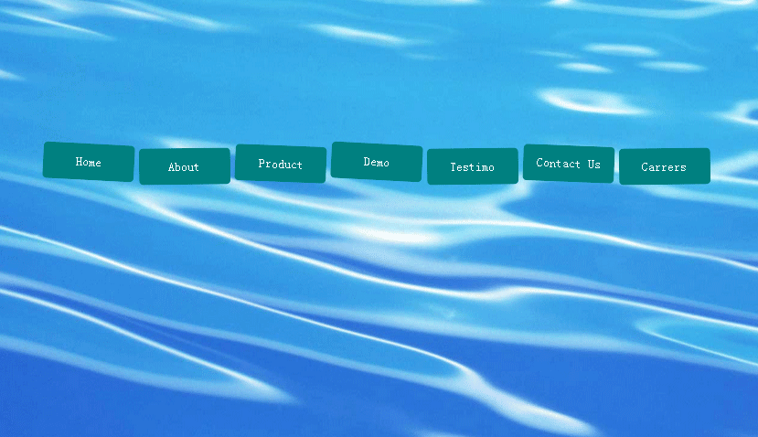 html5文字按钮导航波浪动画特效