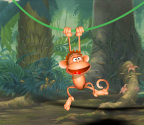 森林里跳绳猴子flash动画素材