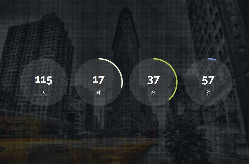 html5大气的网站圆圈倒计时间特效