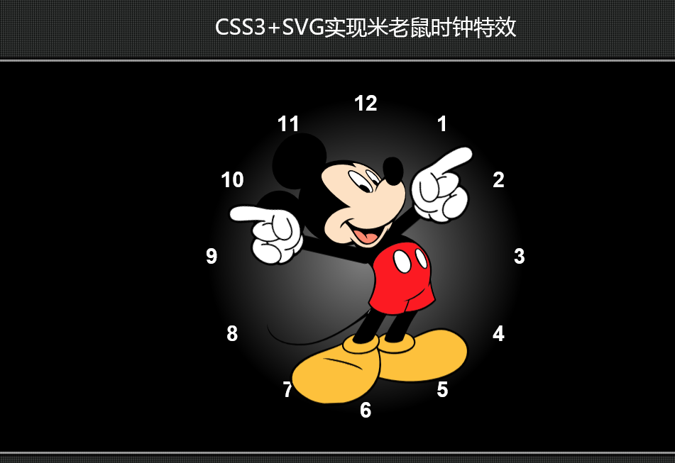 CSS3米老鼠时钟