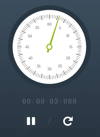 CSS3圆盘秒表计时器动画特效
