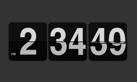js mootools仿htc手机时钟表翻页时钟效果