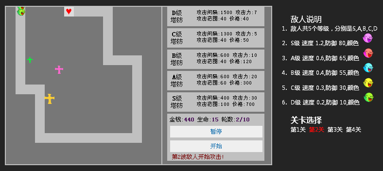 javaScript制作的保卫塔防游戏_守护塔防游戏代码