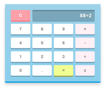 原生js CSS3制作漂亮的计算器_加减乘除计算器代码