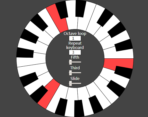 HTML5 SVG圆形钢琴动画 可模拟大部分音调