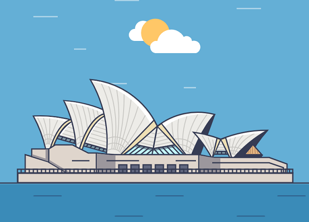 CSS3SVG绘制的悉尼歌剧院