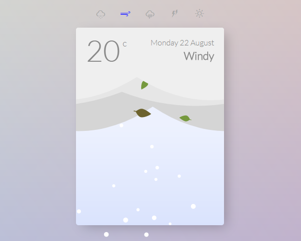 HTML5 SVG天气预报动画卡片 可模拟多种天气
