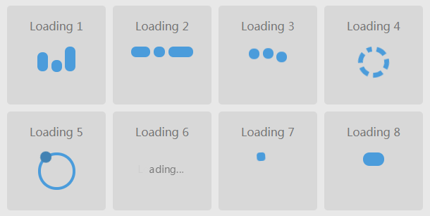 10组蓝色风格的纯CSS3 Loading动画图标