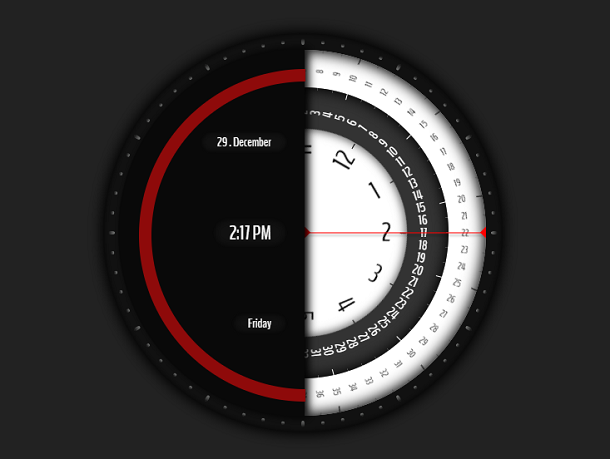 CSS3带数字时钟的创意圆盘时钟动画