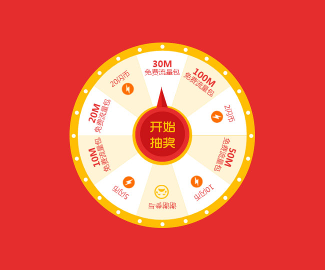 HTML5实现微信大转盘抽奖通用代码