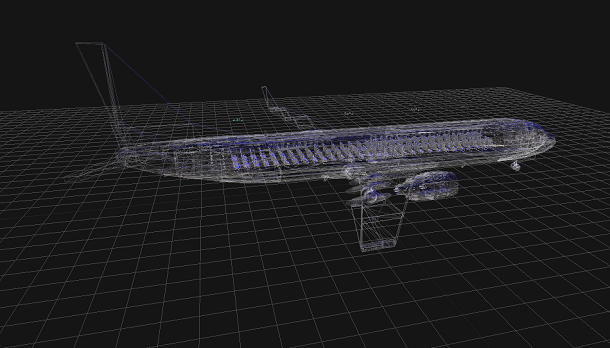 WebGL和Canvas可视化3D飞机模型结构 可360度预览
