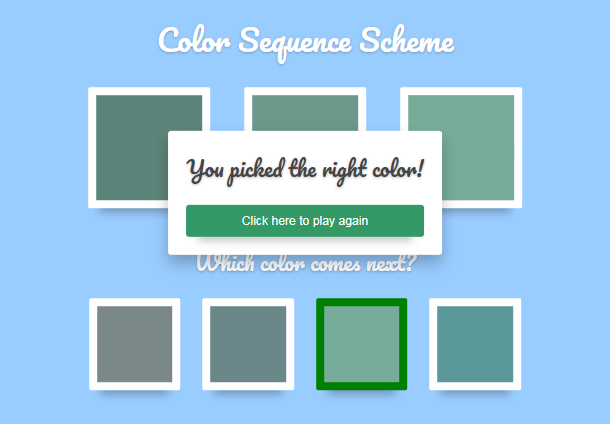 CSS3根据渐变序列猜颜色游戏