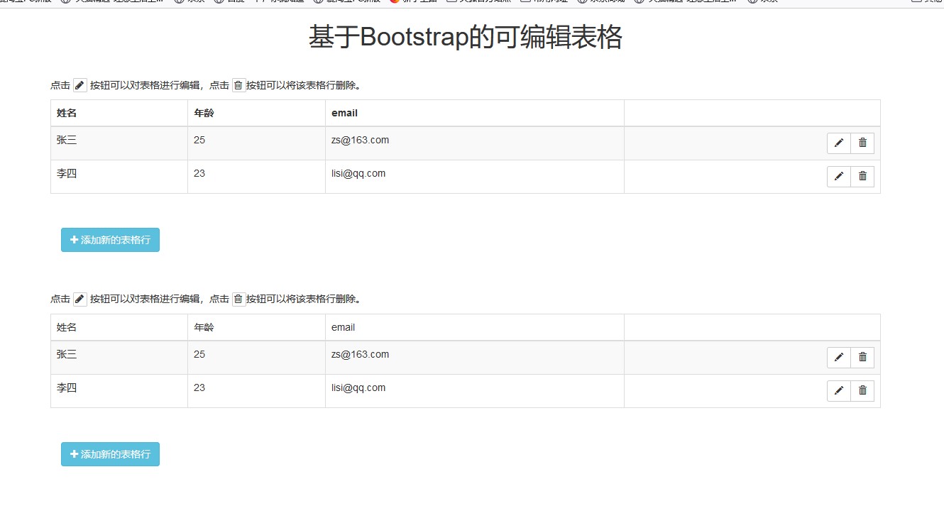 基于Bootstrap的可编辑表格