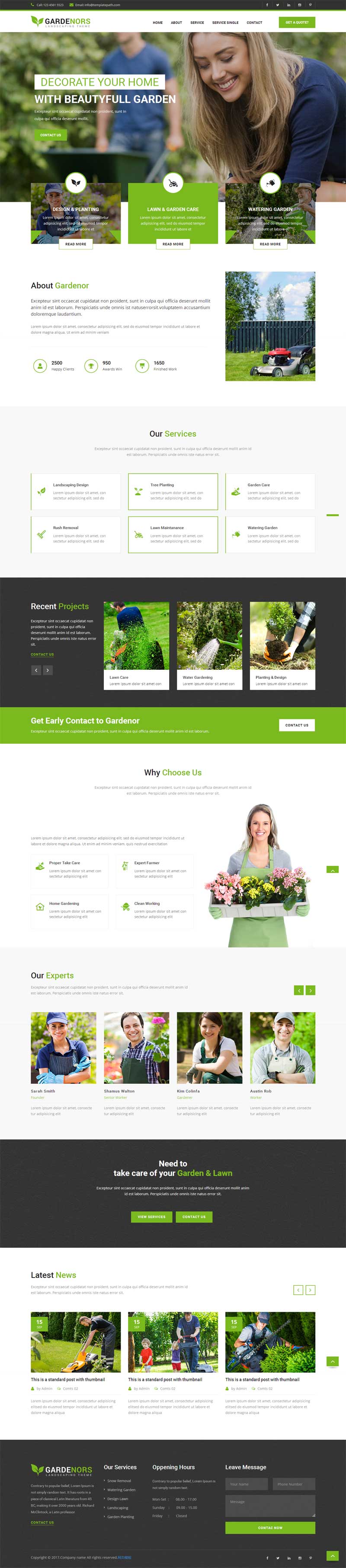 绿色的国外鲜花种植公司网站模板html下载