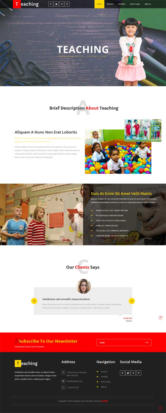 国外宽屏的儿童教育网站静态模板下载