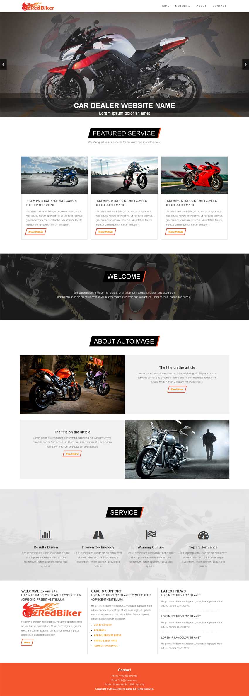 简洁的国外摩托车公司网站模板html下载