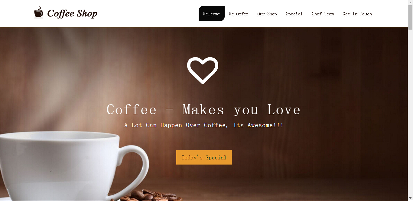 用于介绍coffee店铺信息html模板