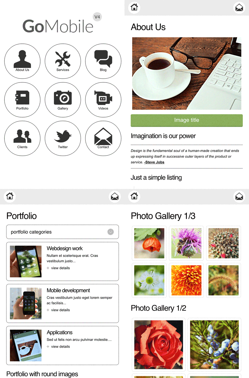 灰色简洁的个人博客手机app网站模板