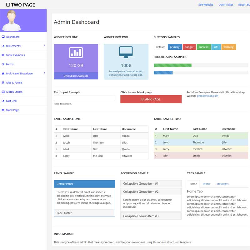 简单的bootstrap admin后台管理模板下载