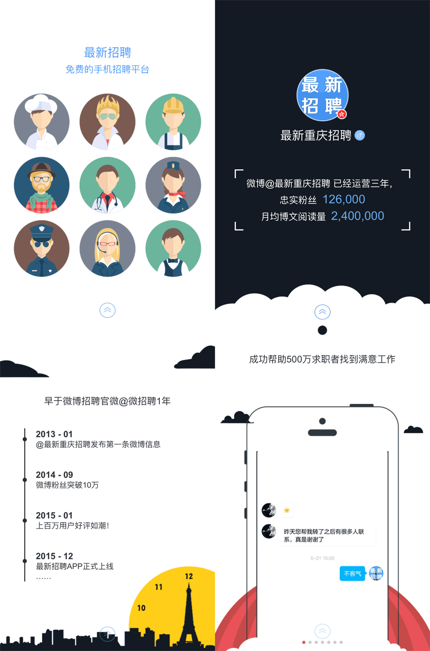 html5炫酷手机微信招聘宣传页面模板下载