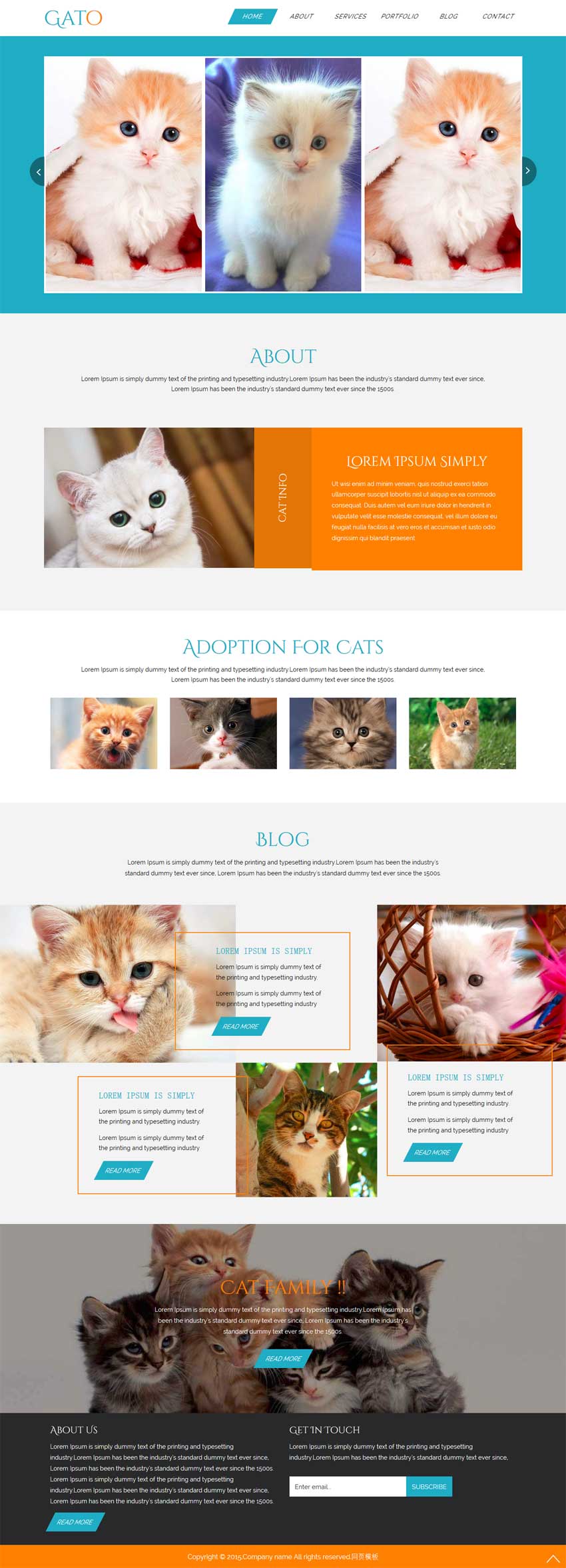 静态的猫咪宠物网站模板html下载