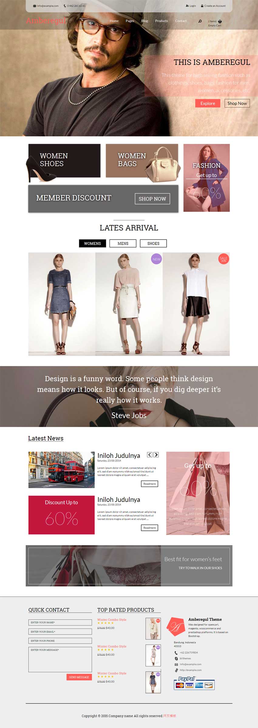 国外简洁的时尚服装购物商城模板html下载