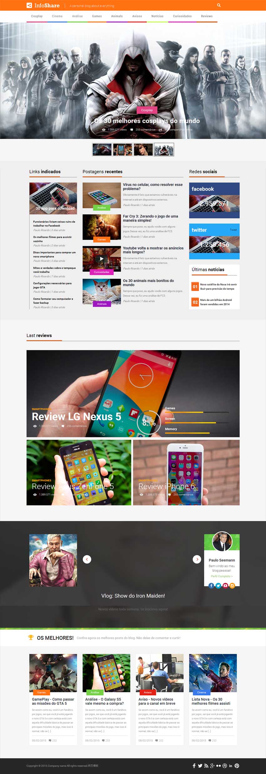 橙色的响应式手机游戏网站模板下载