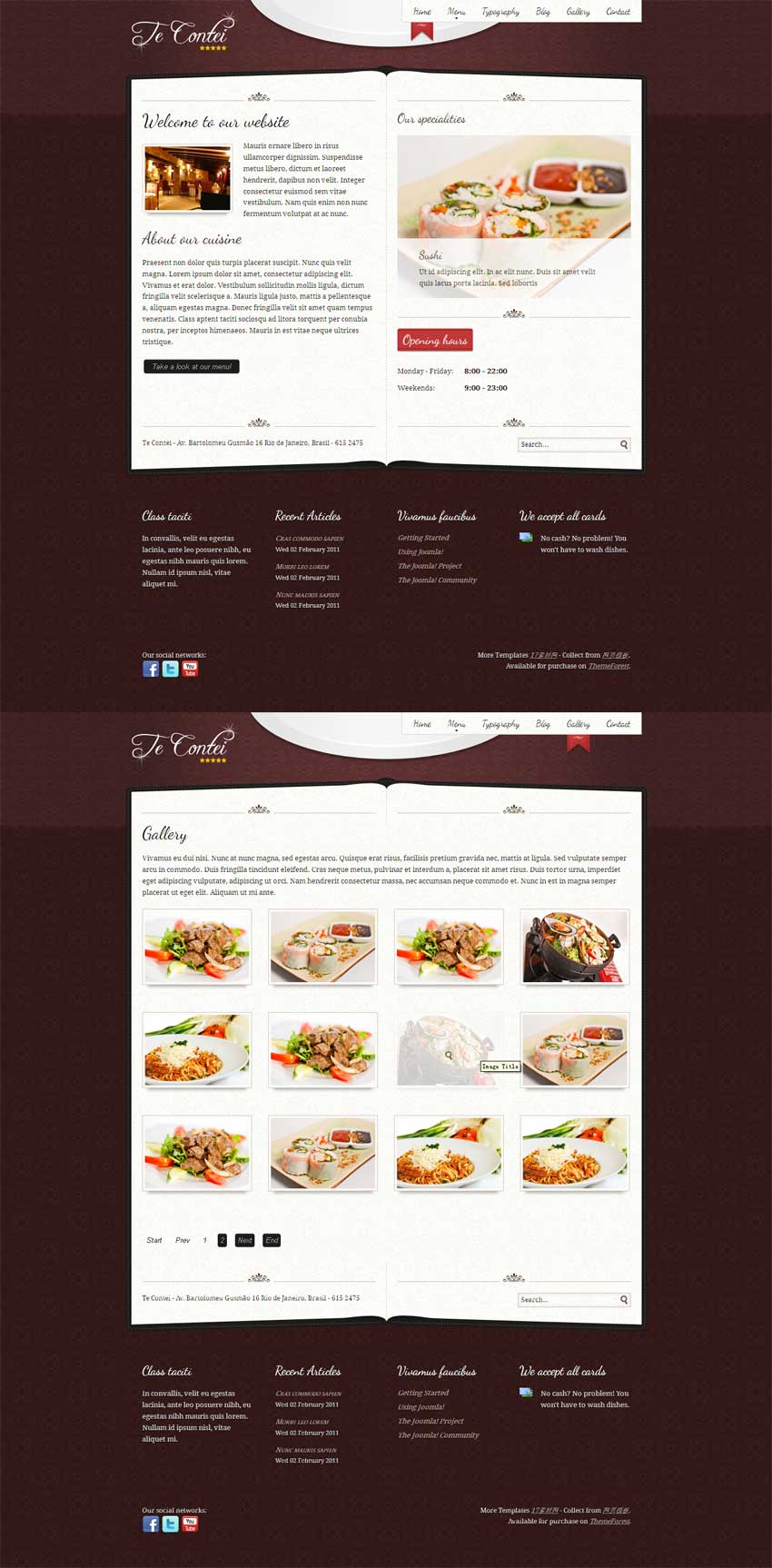 欧式风格西餐厅美食网站模板html下载