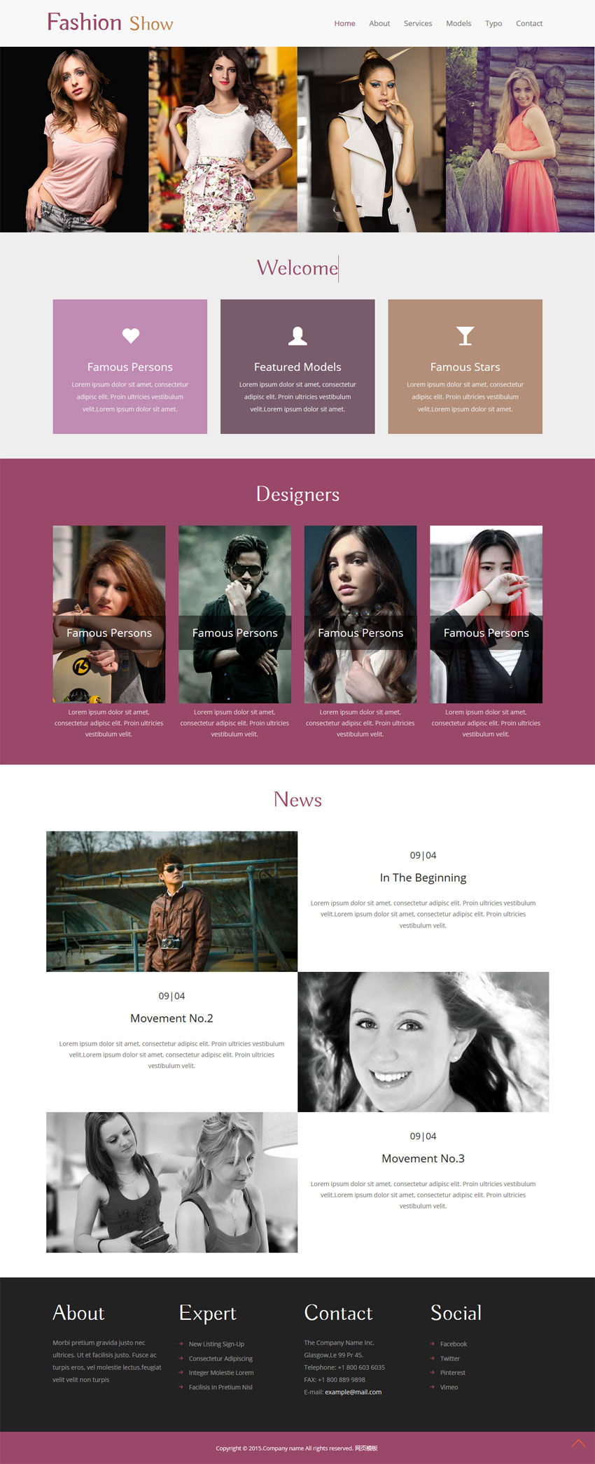 国外简单的女性服装设计公司网站模板html下载